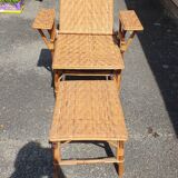 Rattan garden deckchair half XXth