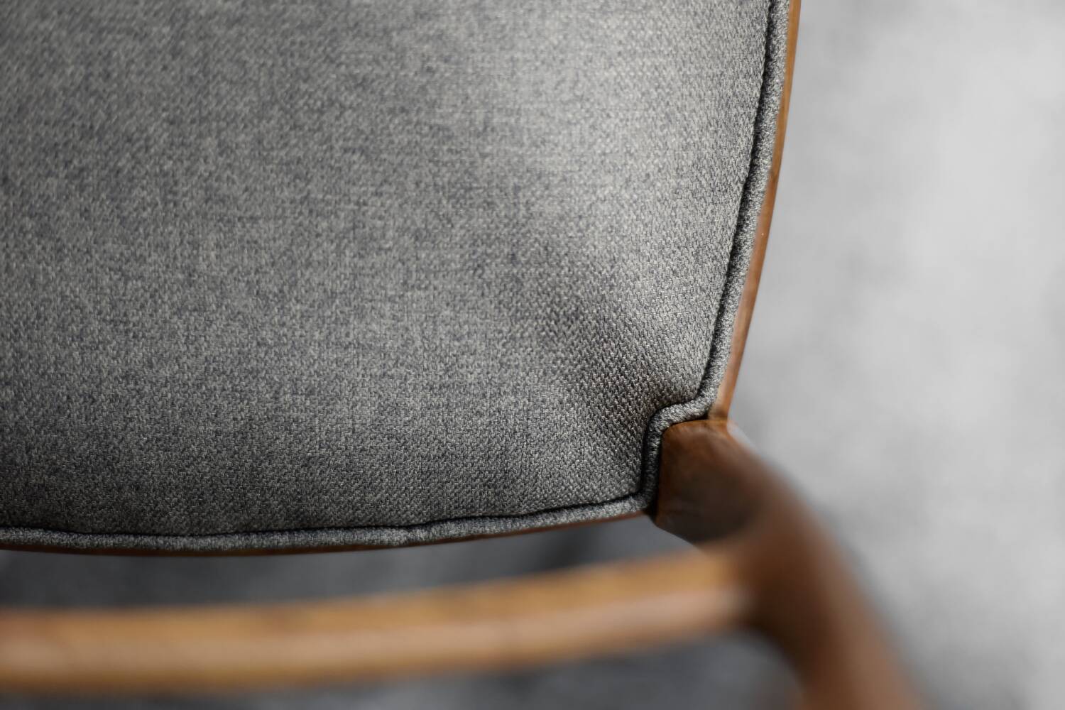 Vintage Mid-Century Danish Modern Elegant Teak & Grey Fabric Chairs, 1960s