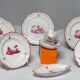 GIEN factory. Earthenware service called "landscapes". 29 pieces.