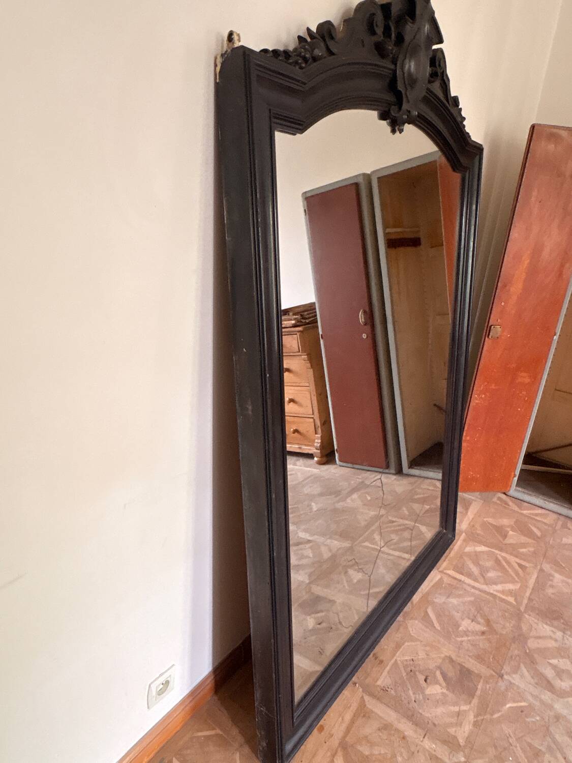 Immense antique fireplace mirror