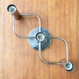 Chrome ceiling or wall lamp Space Age by Gaetano Sciolari for Leola, Germany, 1970s, set of 2