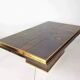 70s Brutalist Coffee Table in Brass, Bronze and Stone