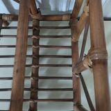 Wicker and bamboo magazine rack