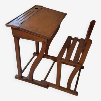 Old school desk vintage school sliding chair desk