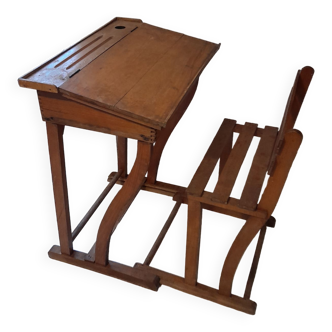 Old school desk vintage school sliding chair desk