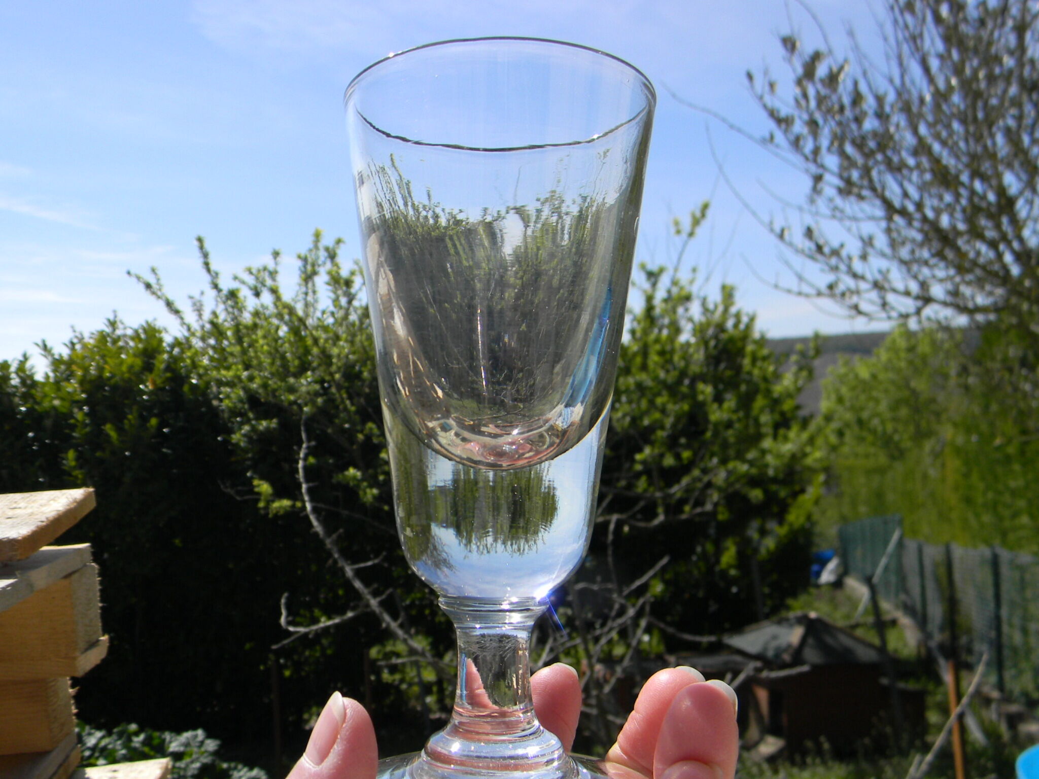 Set of 2 glass absinthe glasses