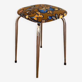 Upcycled vintage stool - brown Indian