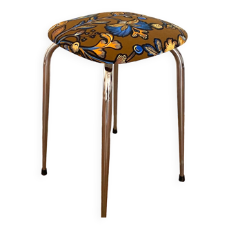 Tabouret vintage upcyclé - indienne marron