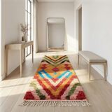 Bright red Berber hallway rug Boujad 75 x 280 cm
