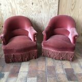 Pair of toad armchairs