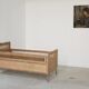 Children's bed in wood and sandblasted rattan from the 1960s.