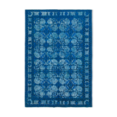 Tapis bleu tissé à la main des années 1980 216 cm x 316 cm