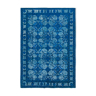 Tapis bleu tissé à la main des années 1980 216 cm x 316 cm