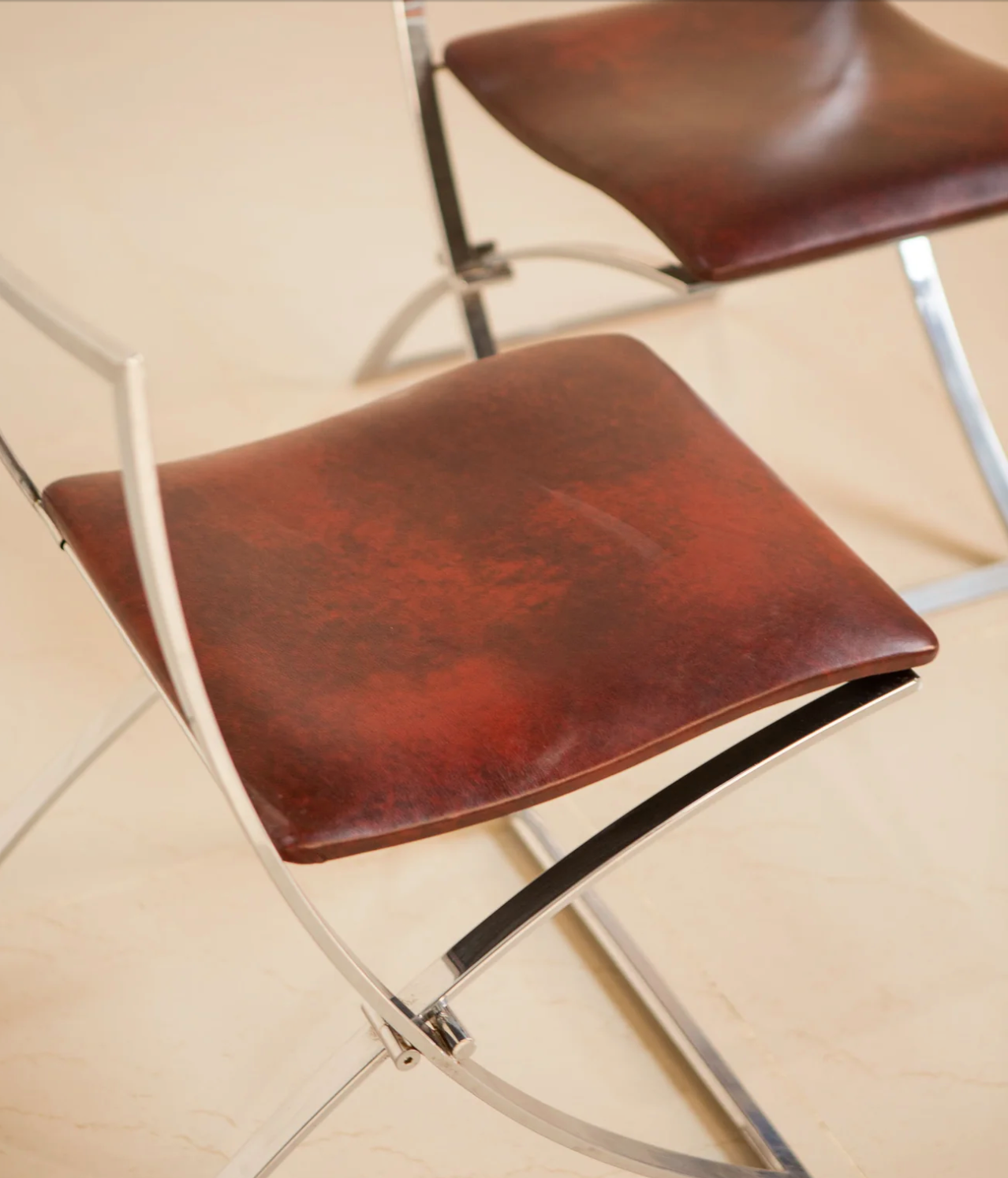 Pair of chairs "Luisa" by Marcello Cuneo for Mobel Italia 70's