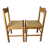 2 chaises corde raphia tressée