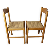 2 chaises corde raphia tressée