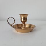 Vintage hand candle holder in solid golden brass