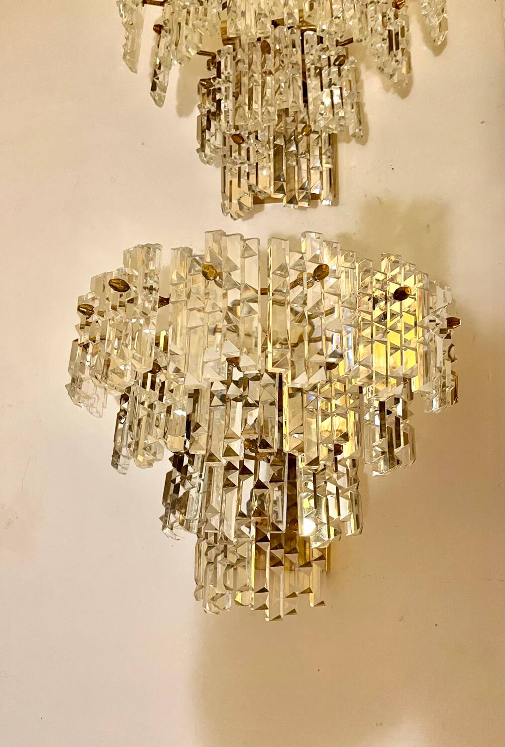 Pair of Kinkeldey 4-tier wall lights, 1970