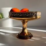 Coupe à fruits métal argenté et bronzé ancien