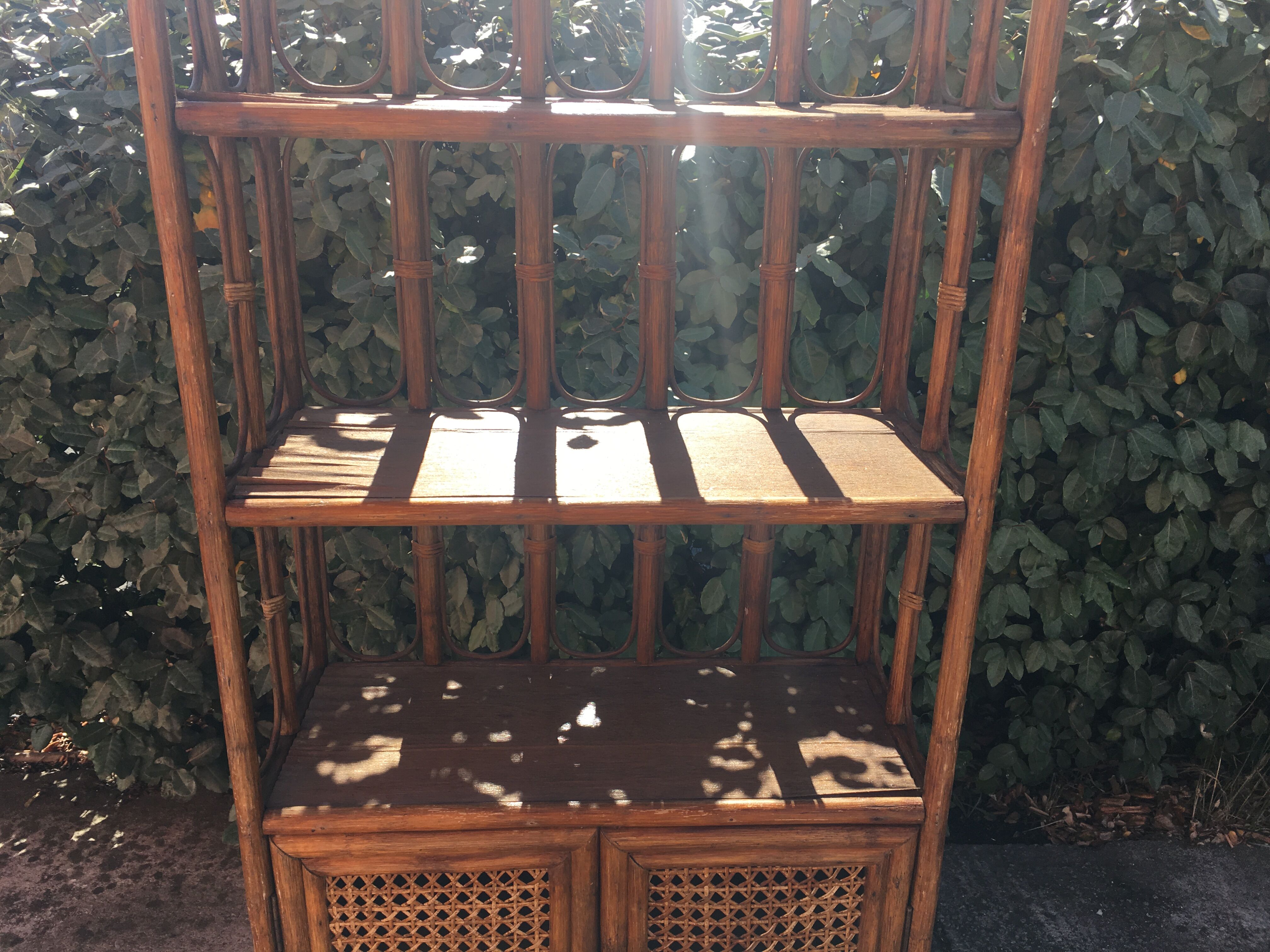 Rattan shelf and caning
