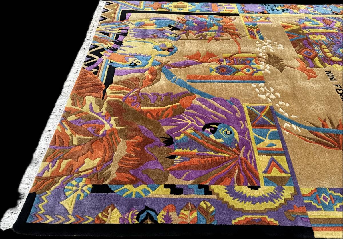 Modern rug signed nini ferrucci 240x205 cm
