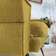 Vintage armchair in fabric and metal compass legs, circa 1950.