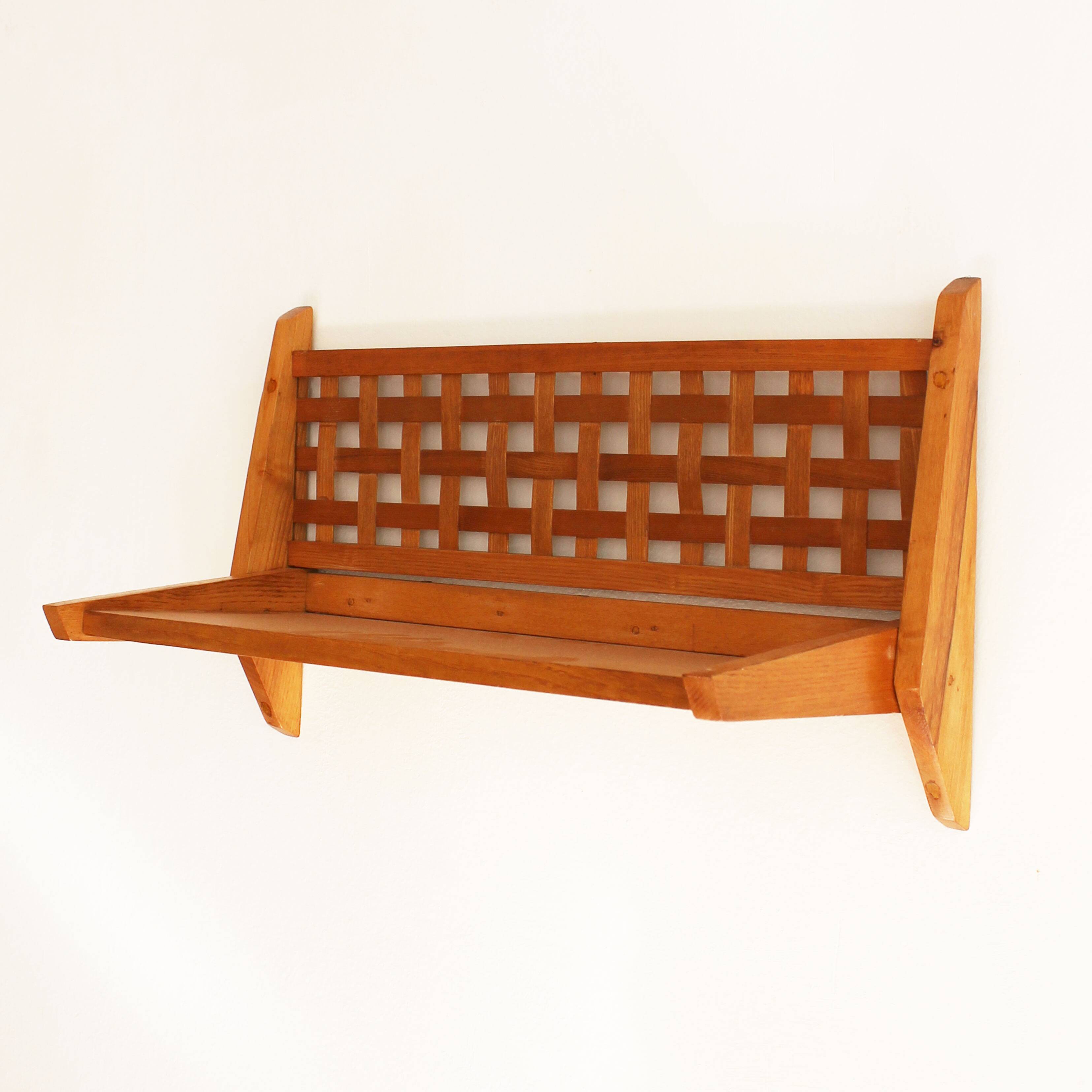 1960's Wooden Wall Shelf