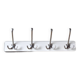 Vintage wall coat rack in white Formica - quadruple hook