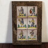 Composition of old Italian earthenware tiles