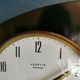 Vintage formica clock silent asymmetrical wall pendulum "Vedette noir"