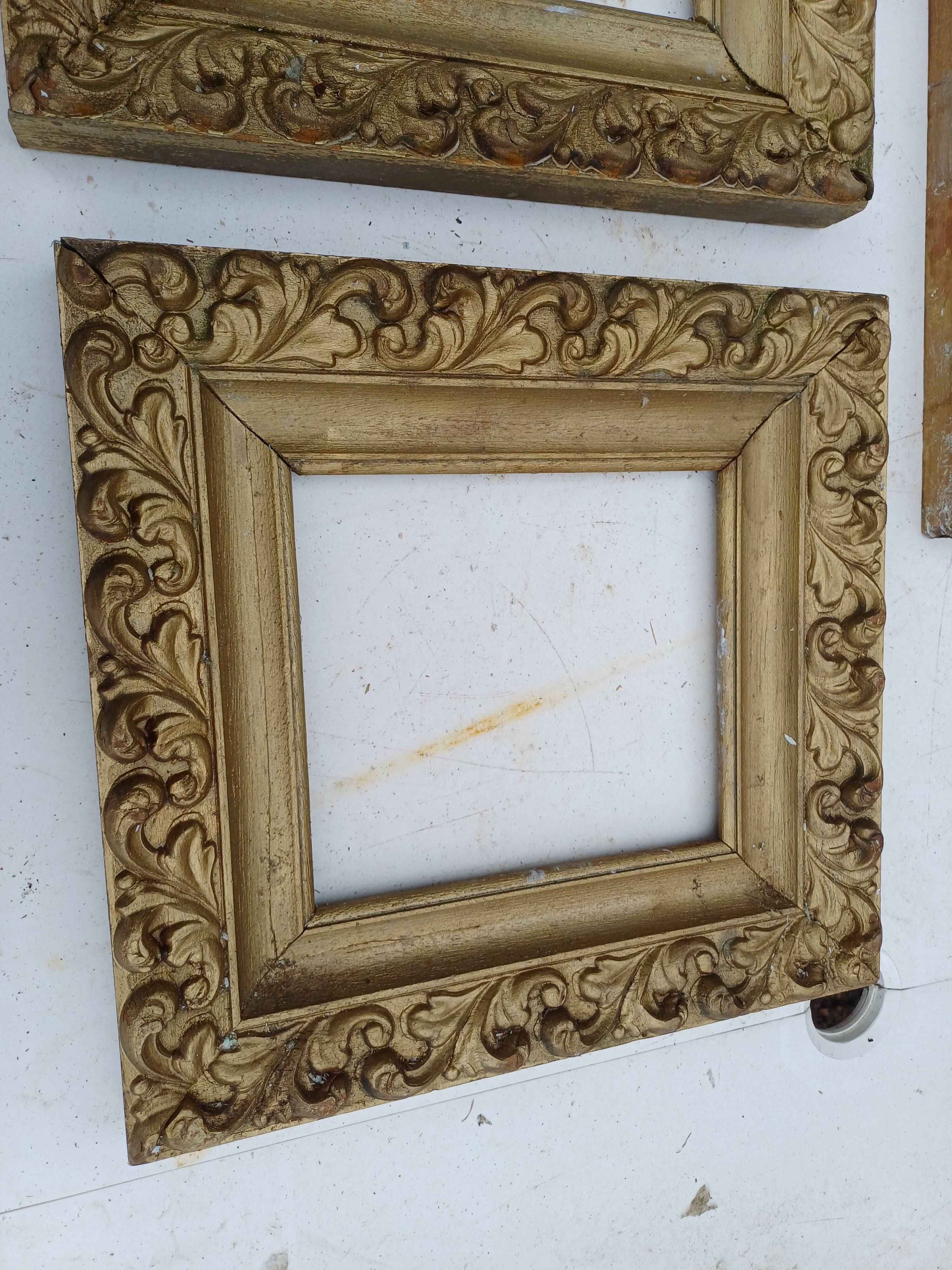 3 19th century gilded frames Wood and Stuk