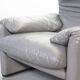 Cassina Lounge Chair 'Maralunga' by Vico Magistretti in Grey Leather 1970s
