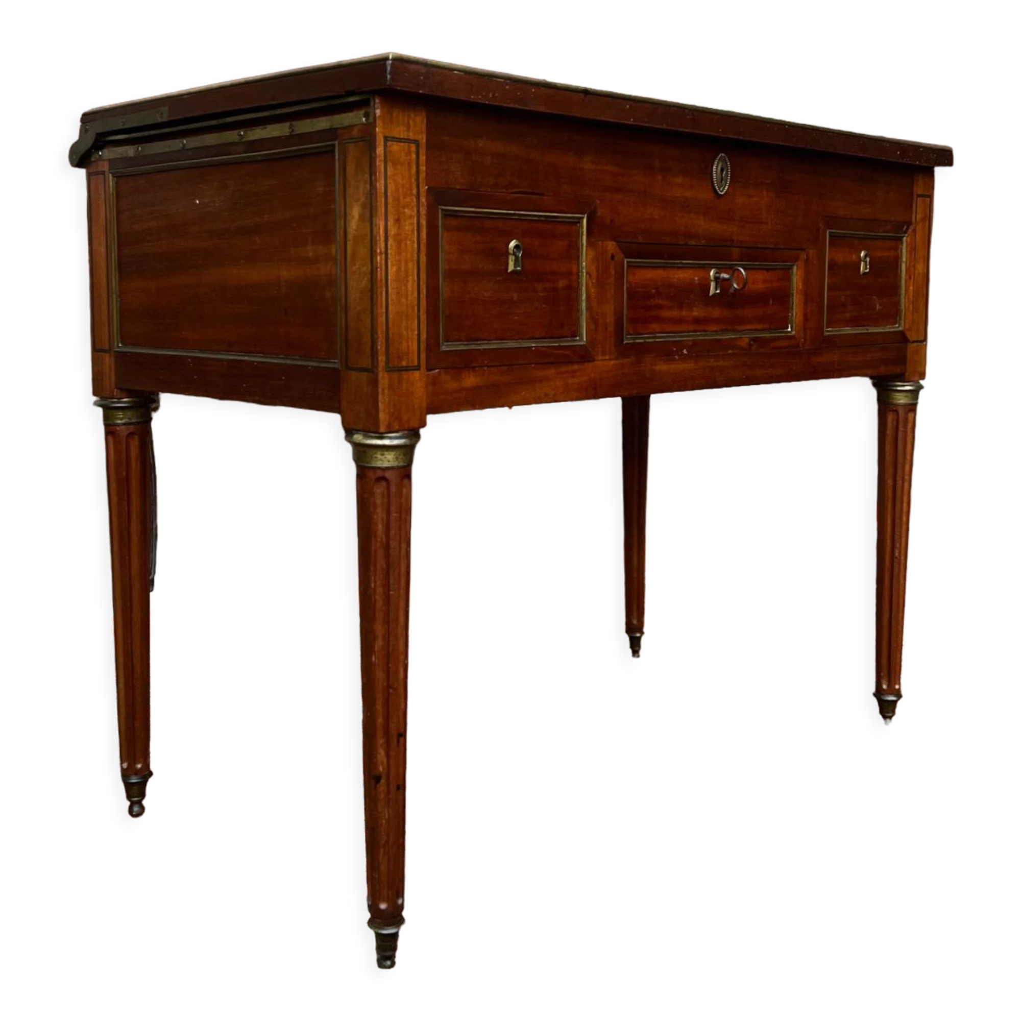 Coiffeuse d’homme en acajou estampillée d’époque  Louis XVI XVIII eme siècle