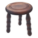Small vintage tripod stool made of turned wood, in the style of Charles.