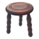 Small vintage tripod stool made of turned wood, in the style of Charles.