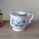 Old Milk Jug, Creamer, Jug, Sarraguemines Lancaster Vintage Blue Flowers Decor