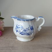 Old Milk Jug, Creamer, Pourer, Sarraguemines Lancaster Blue Flower Decor Vintage