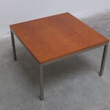 Modernist cherry wood & metal coffee table by Jules Mijs, 1959