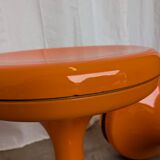 Set of 4 Vintage Mushroom Stool “Jurček” by Meblo, Retro Orange 1960s – Spa