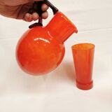 Schneider Orangeade / Lemonade Service, Le Verre Français. 2 Pitchers and 6 Glasses