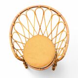 Set of 3 vintage rattan armchairs
