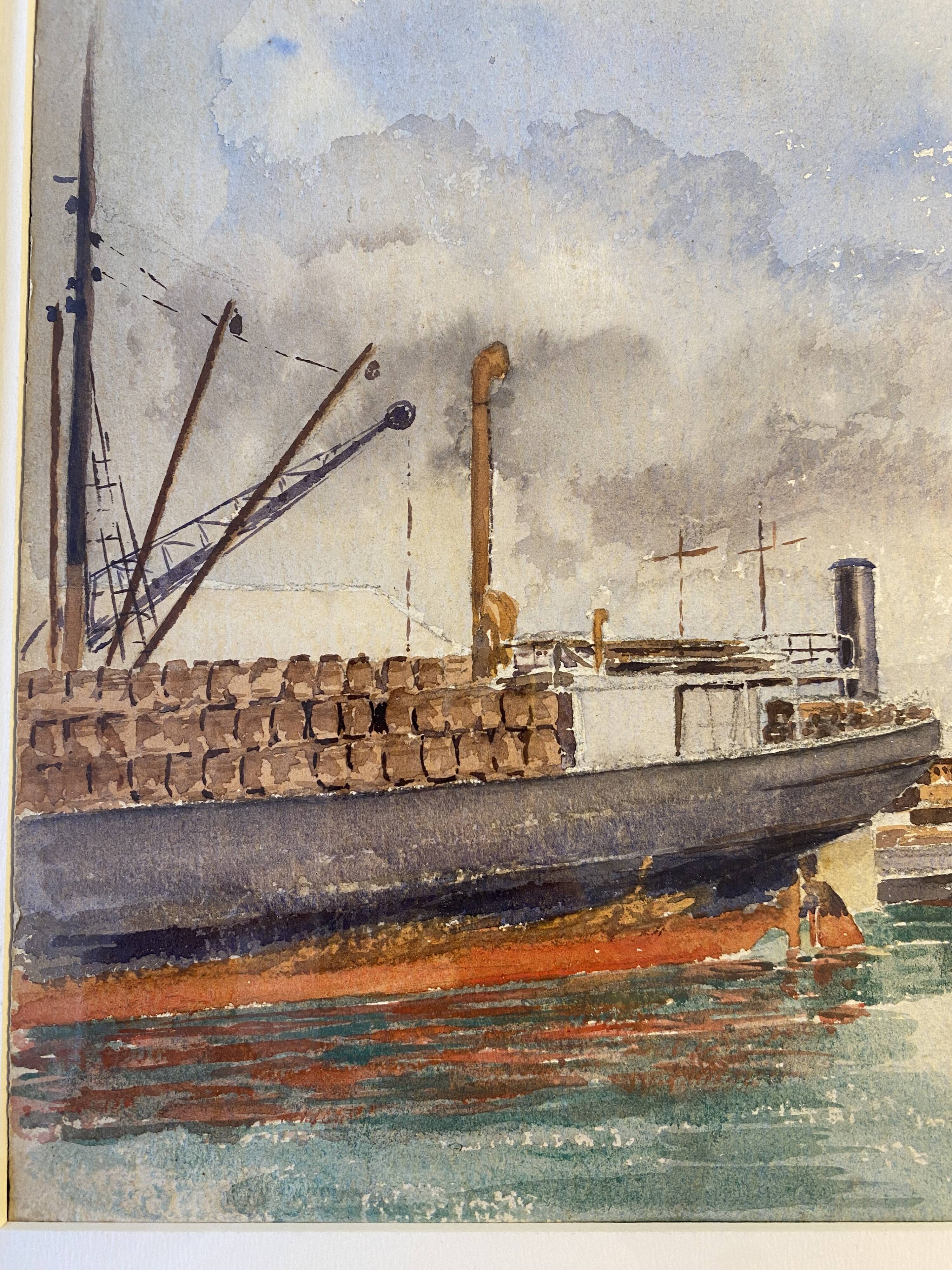 Old painting, Marine circa 1950/1960
