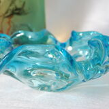 Empty pocket corolla in vintage azure blue Murano glass