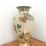 Vase en laiton - motif floral