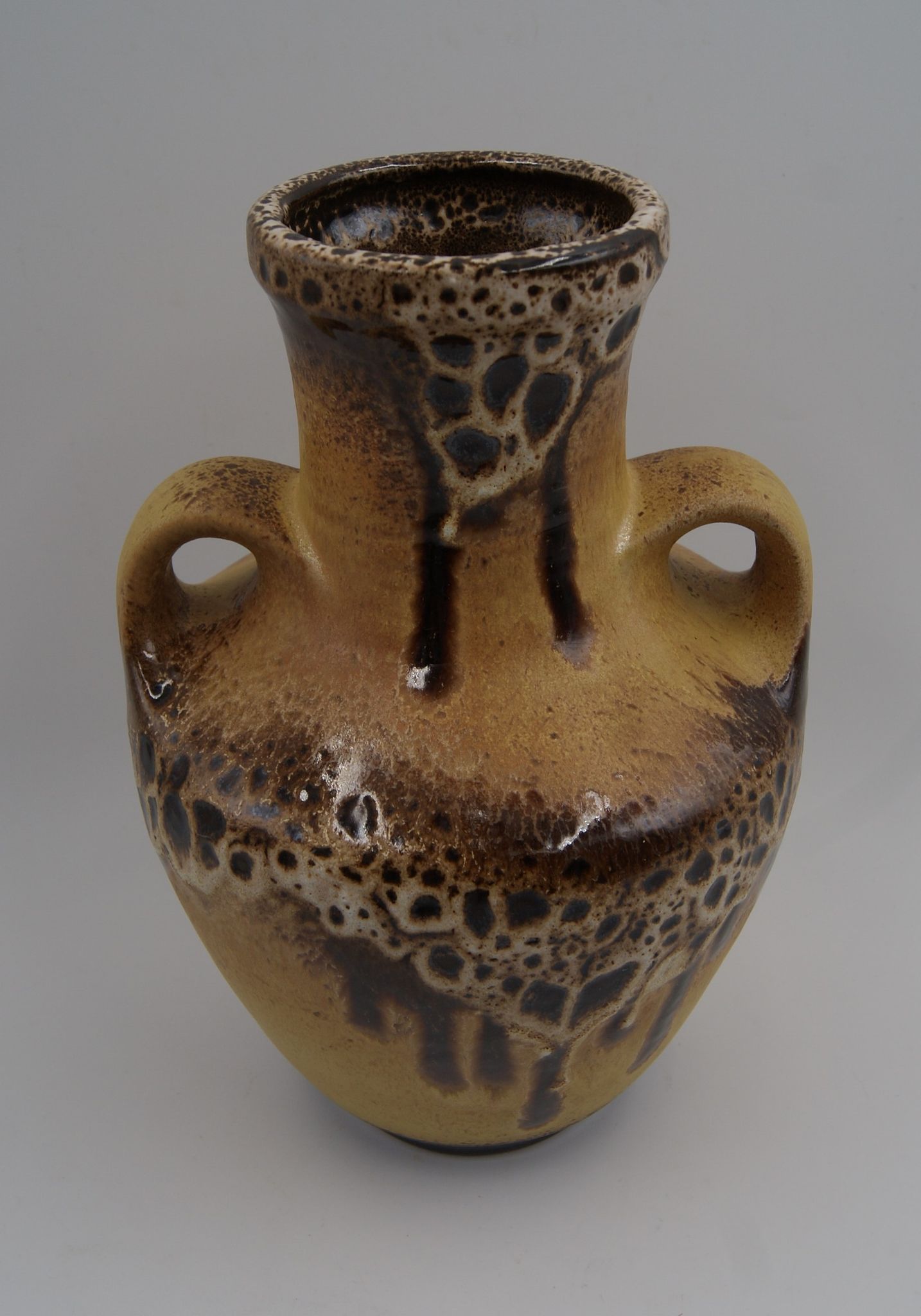 Vase céramique Fat Lava 2 anses vintage