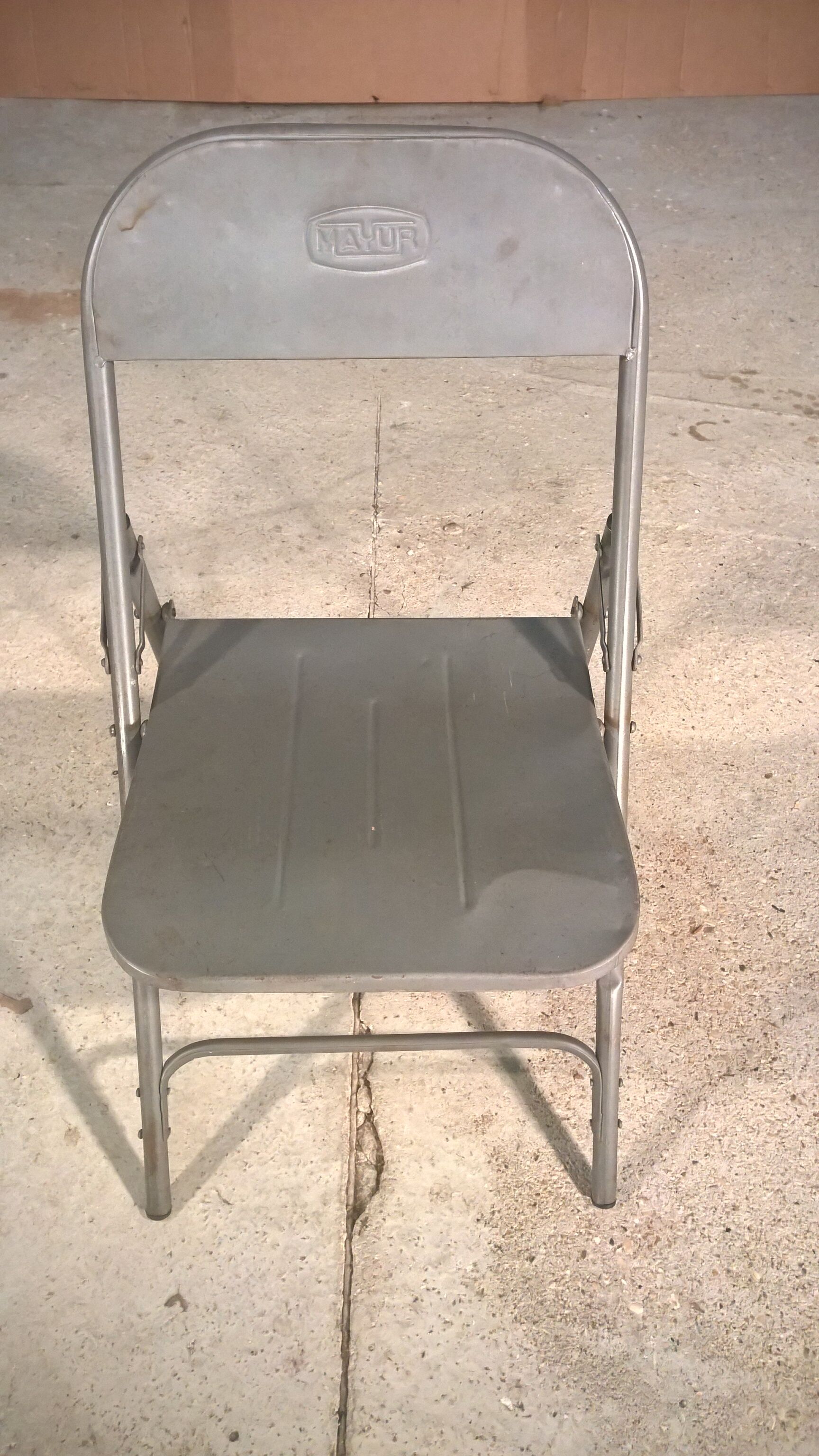 Industrial metal folding chair