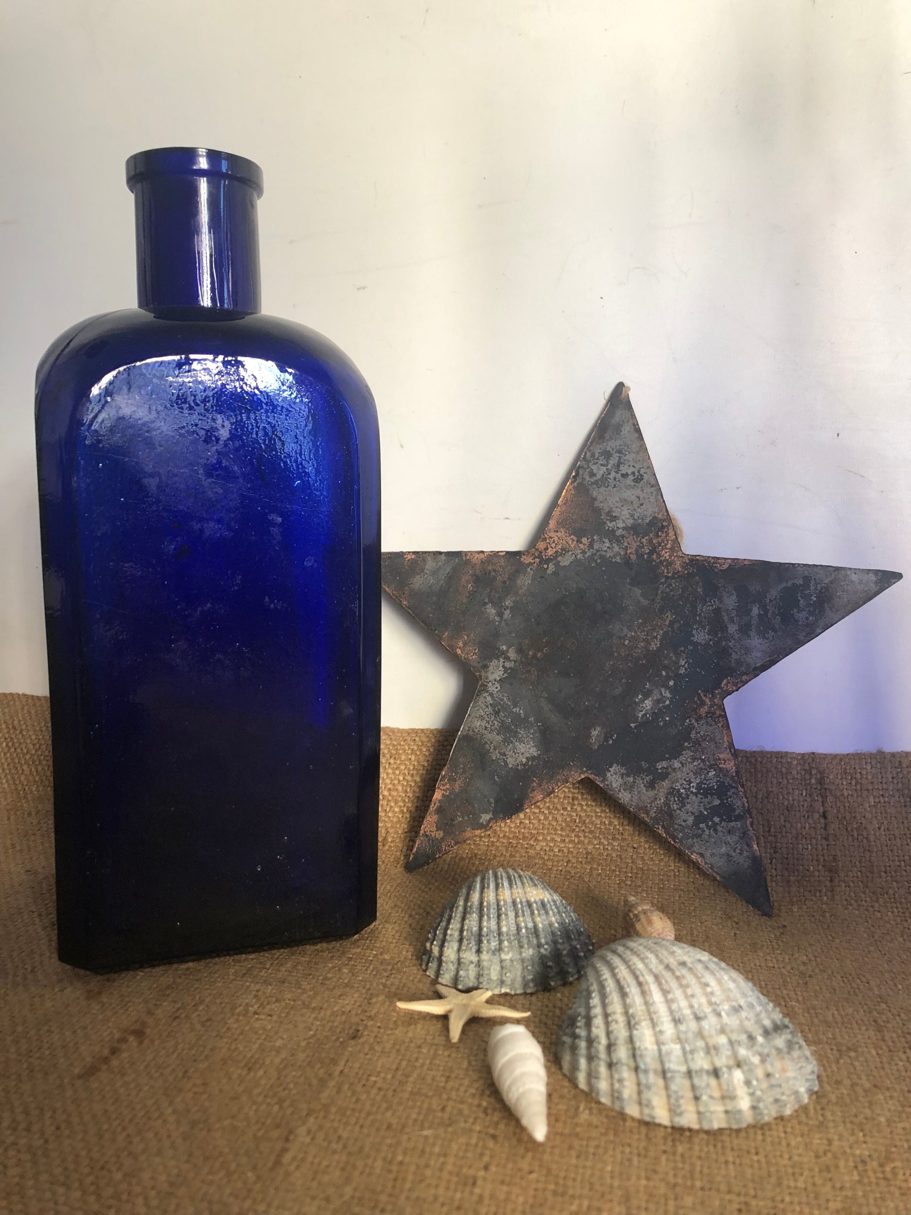Bottle, blue decanter