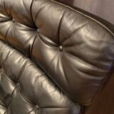 Leather swivel armchair, Denmark, 1960s