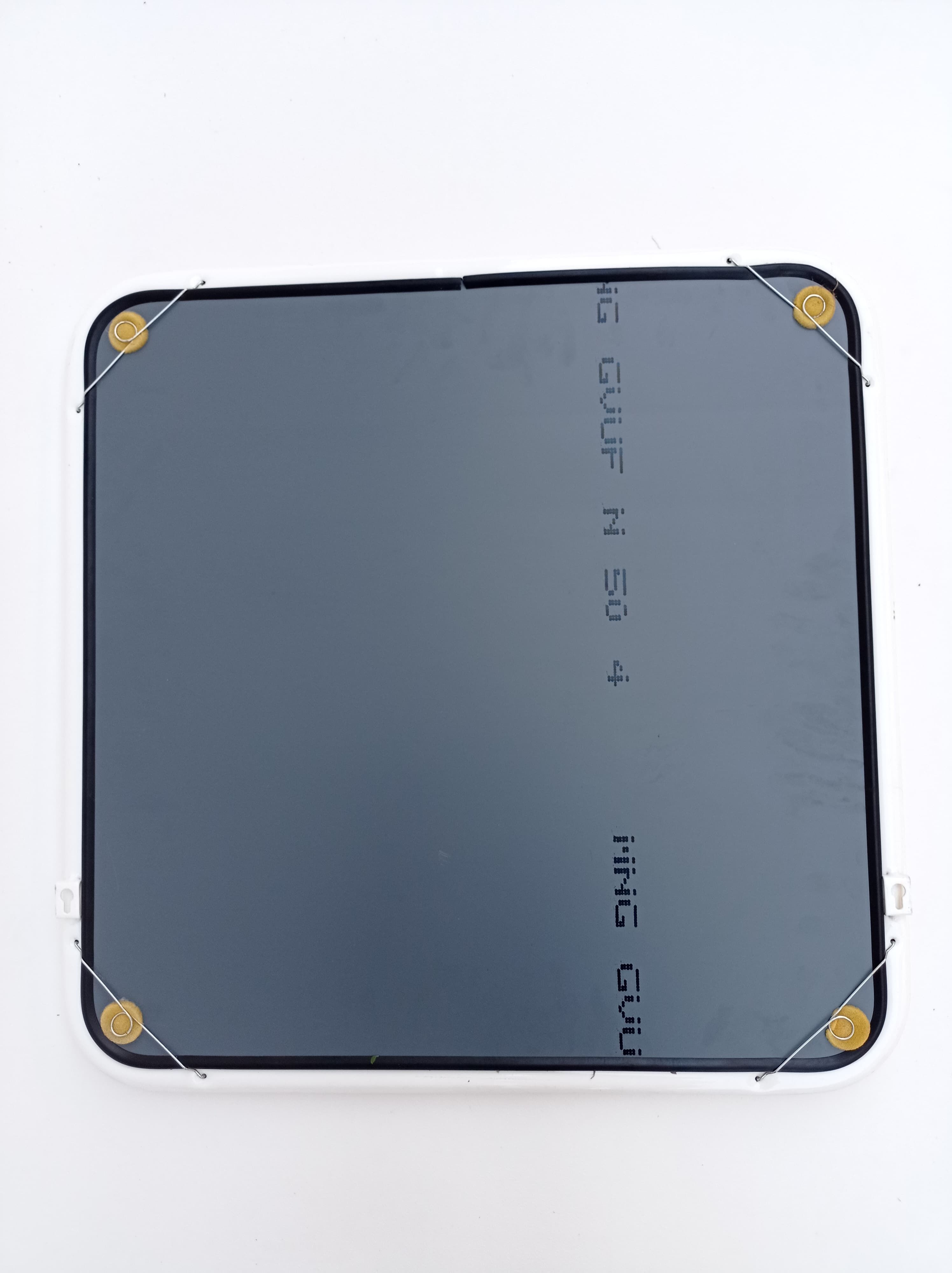 Square mirror in a white metal frame, 1970s