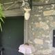 Chandelier, suspension in pink opaline and white interior, complete with pendulum, counterweight,